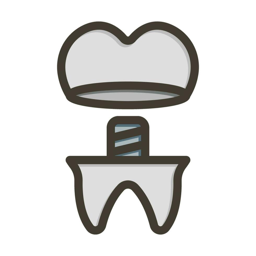 dental krona vektor tjock linje fylld färger ikon för personlig och kommersiell använda sig av.