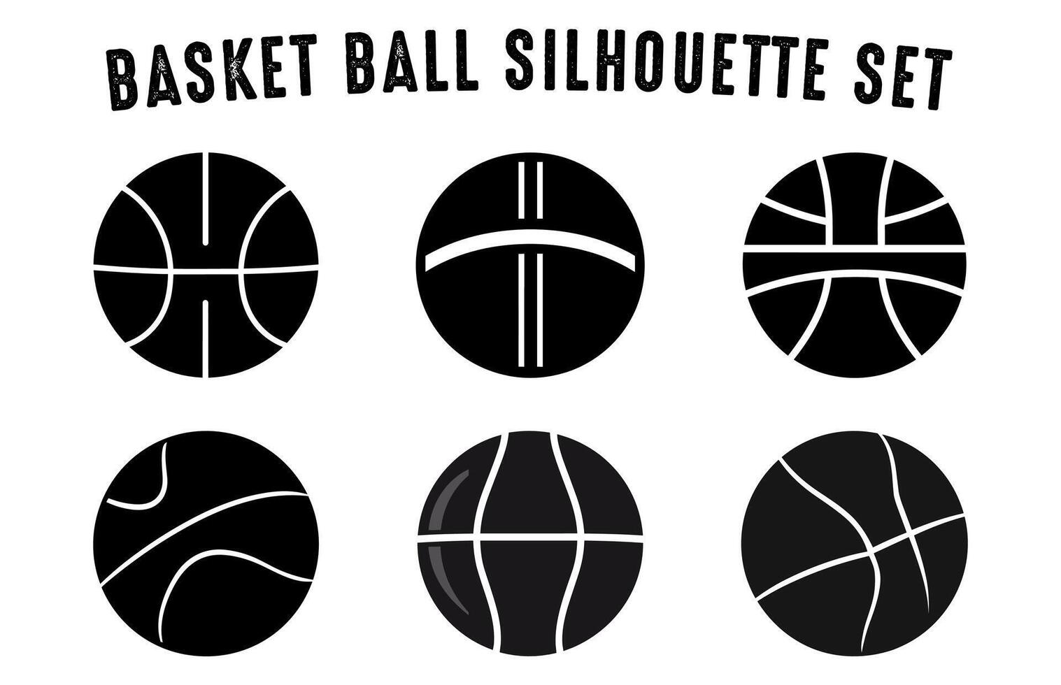 Basketball Vektor Silhouette Satz, schwarz Silhouetten von Basketball