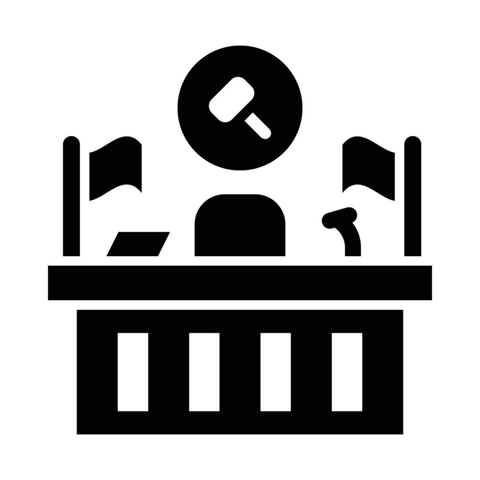 Gerichtssaal Vektor Glyphe Symbol zum persönlich und kommerziell verwenden.