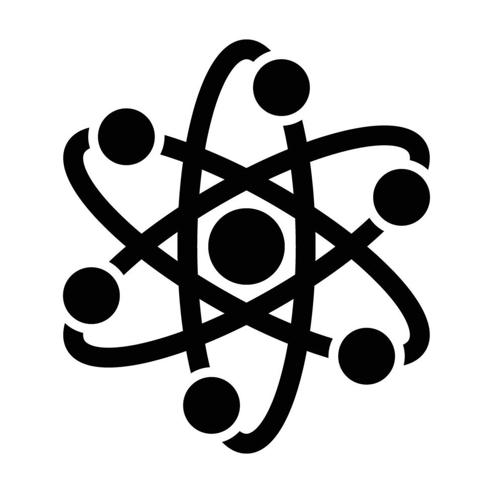 Atom Vektor Glyphe Symbol zum persönlich und kommerziell verwenden.