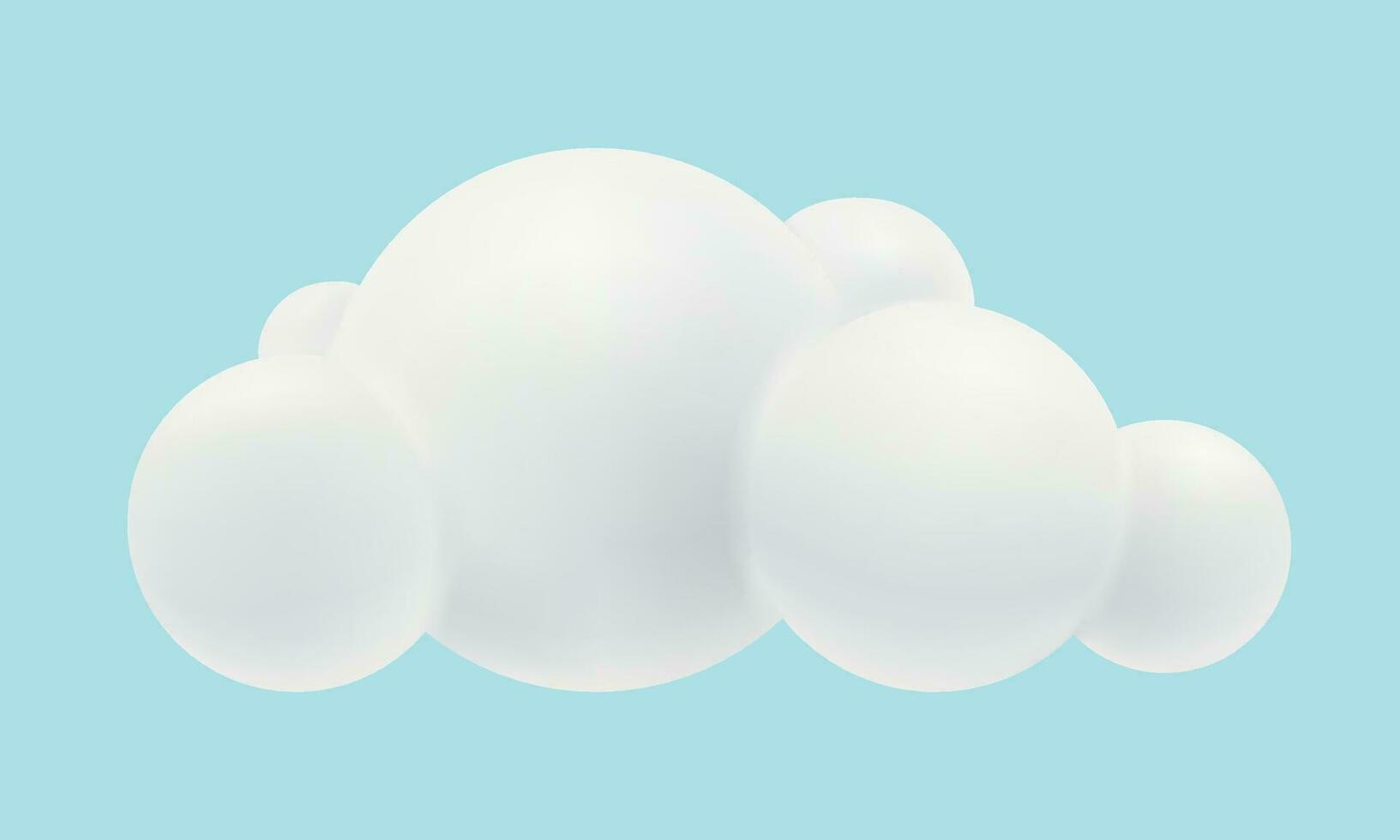 Vektor Illustration von Weiß Wolke im 3d Stil. Vektor Wetter Symbol mit Wolke im realistisch Stil.