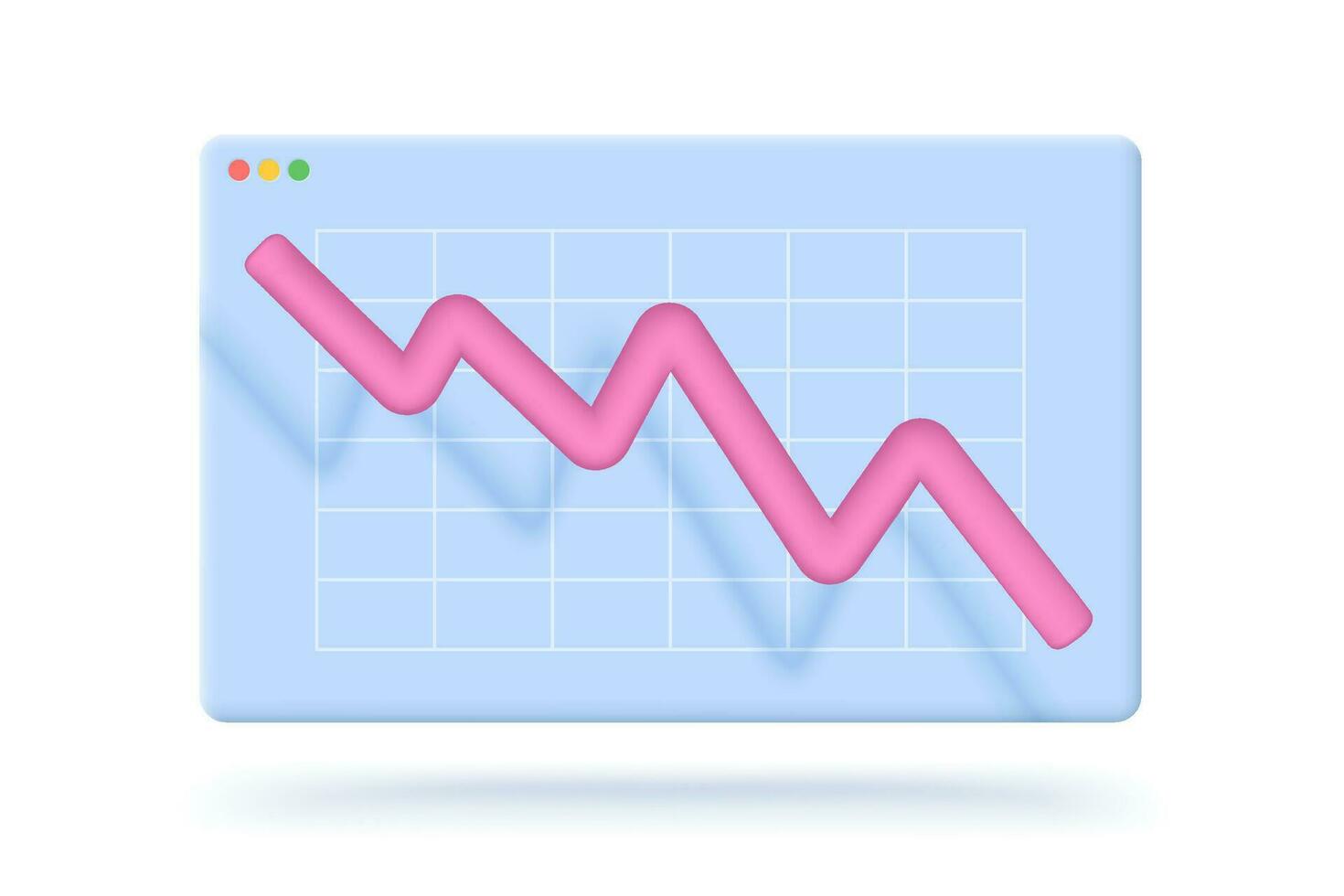 Vektor Symbol von rot Pfeil auf Blau Bildschirm im 3d Stil. Vektor Illustration von Handel Pfeil zum Geschäft.