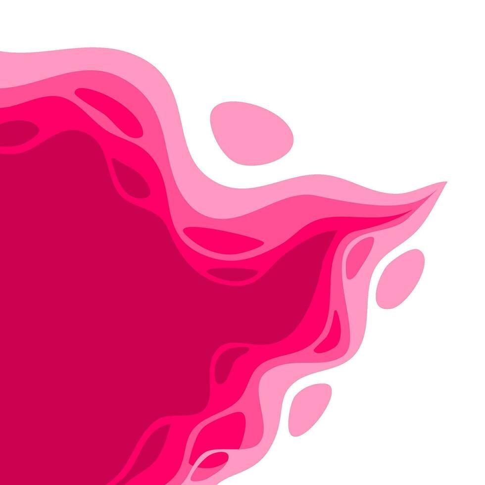 papper skära bakgrund. rosa papper skära vektor illustration. abstrakt papper skära former. Vinka former.