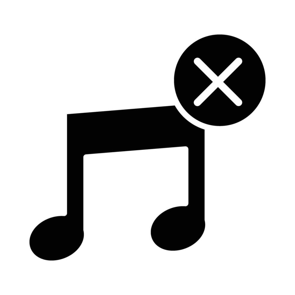 Nein Musik- Vektor Glyphe Symbol zum persönlich und kommerziell verwenden.