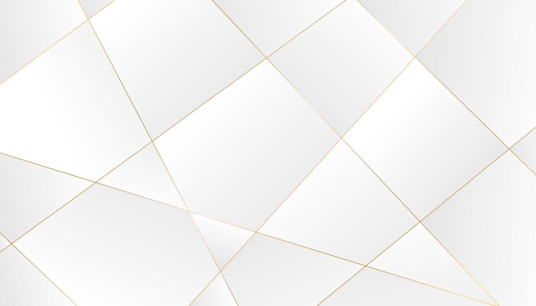 abstrakte niedrige Polygon goldene Linien Muster auf weißem grauem Hintergrund. luxuriöses und elegantes silbernes Design. Vektor-Illustration. vektor