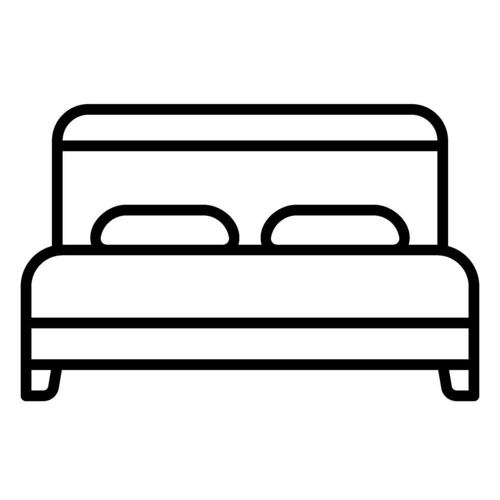 Symbol von ein Bett zum sich ausruhen und ein Paar von Kissen vektor