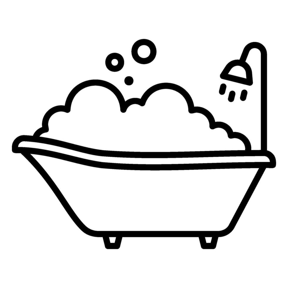 Badewanne Symbol voll von Schaum vektor