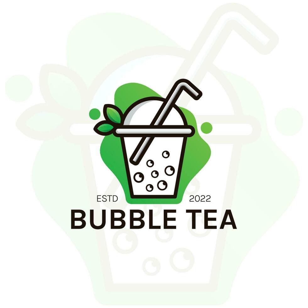 bubbla te dryck is logotyp vektor
