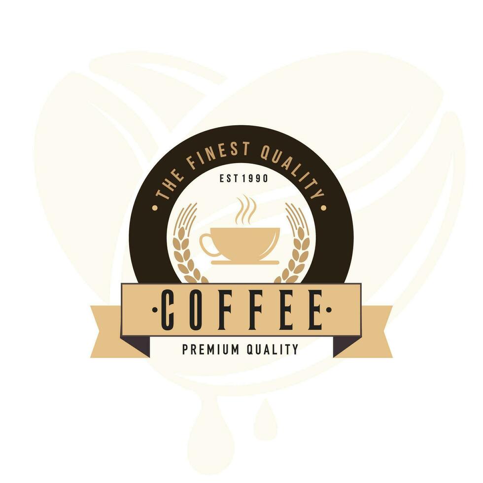 kaffe logotyp - vektor illustration, emblem uppsättning design på svart bakgrund.