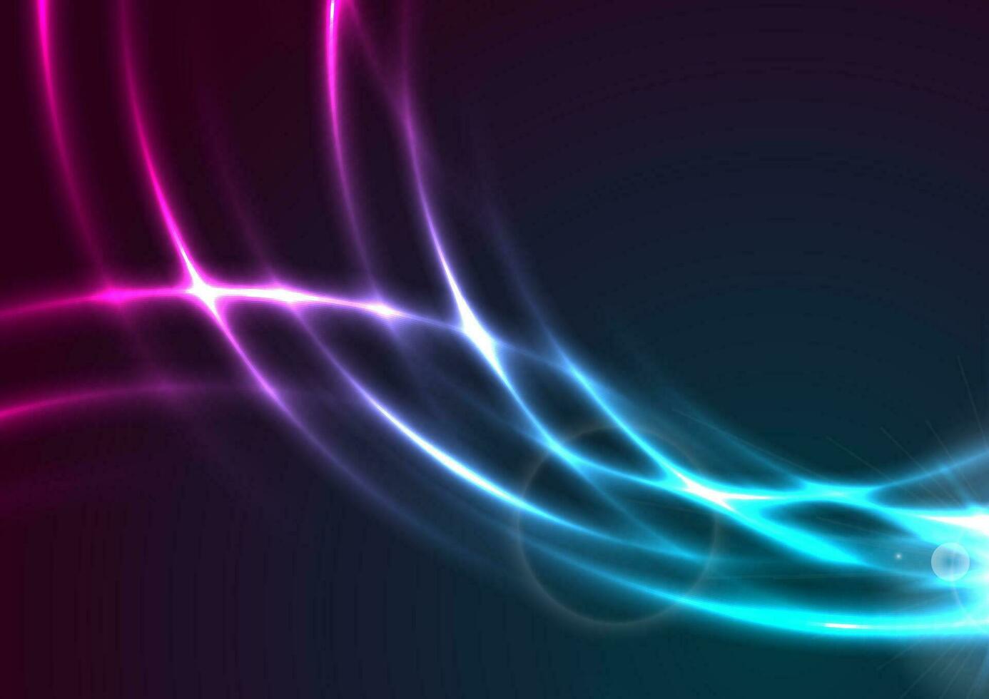 Blau lila Neon- glühend Wellen abstrakt Hintergrund vektor
