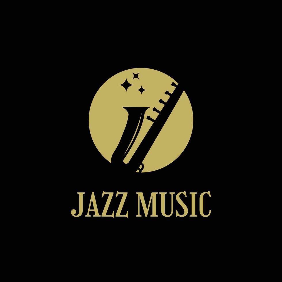 jazz musik logotyp design begrepp aning med cirkel form vektor