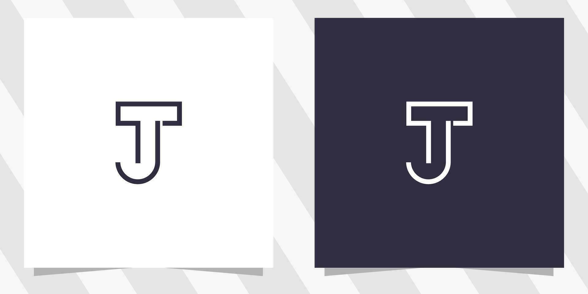 brev tj jt logotyp design vektor