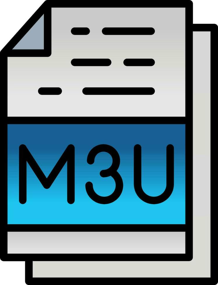 m3u fil formatera vektor ikon design