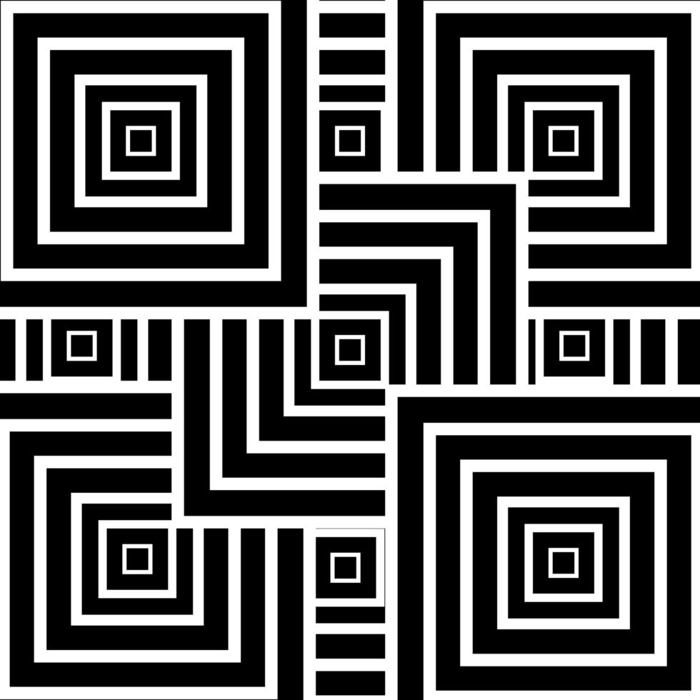 abstrakta linjer fyrkantig geometrisk svartvit bakgrund och konsistens. vektor