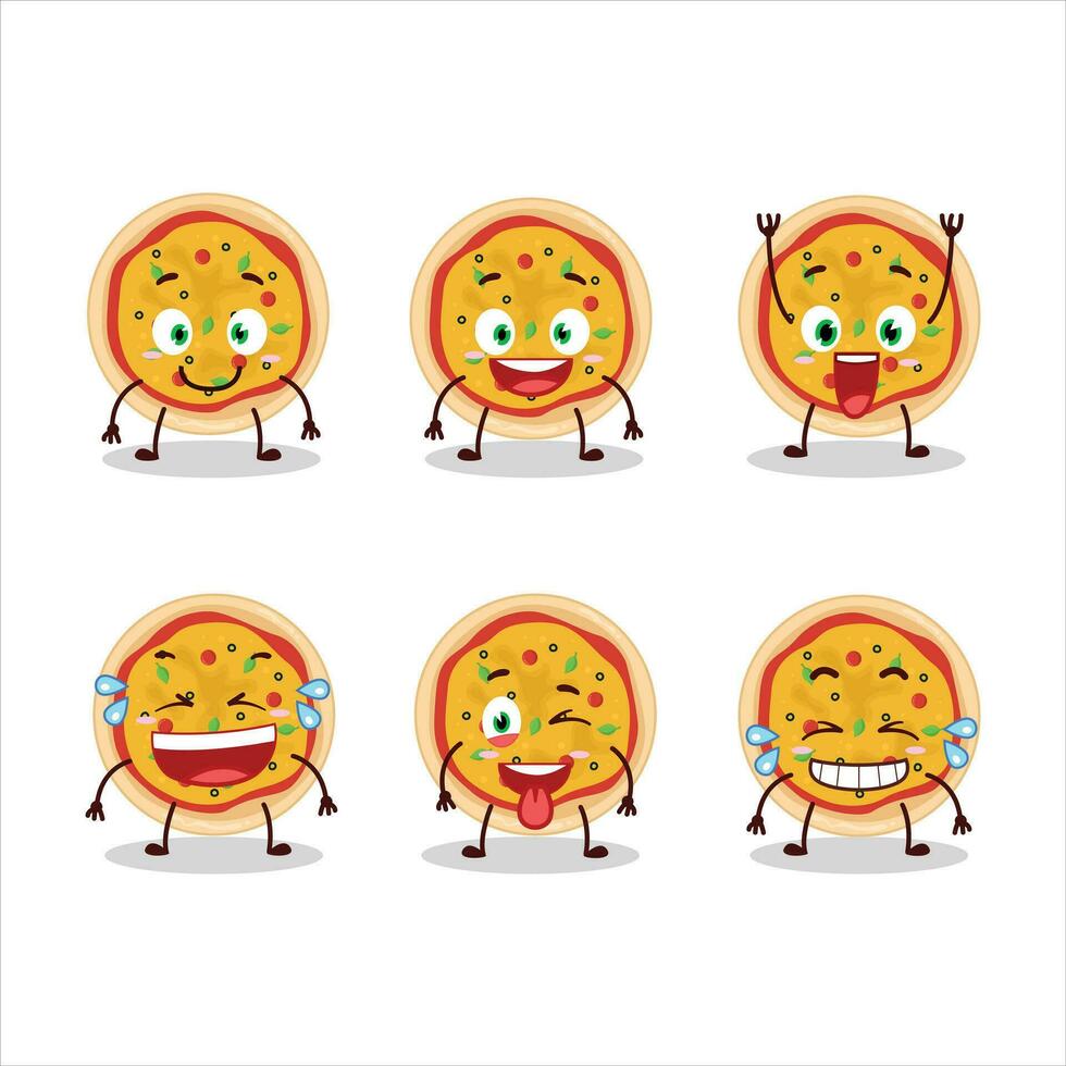 Karikatur Charakter von griechisch Pizza mit Lächeln Ausdruck vektor