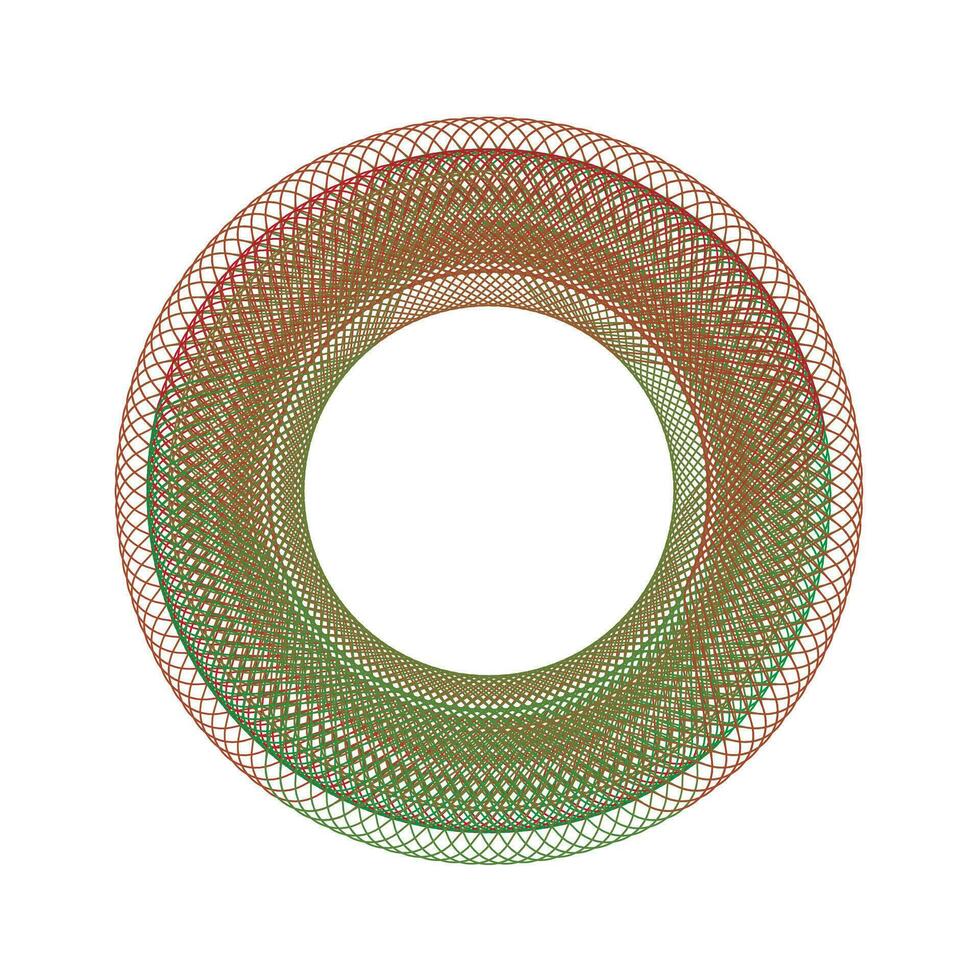 spiro cirkulär vektor grafisk element.set av spirograf med dubbel tona Färg. lätt till modifiera, spirografera abstrakt dekorativ symboler uppsättning vektor illustrationer