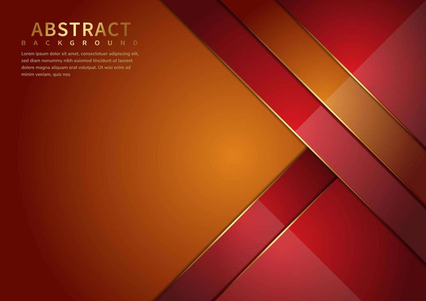 abstrakter orange und roter Überlappungsschichtenhintergrund mit Kopienraum für Text. Luxus-Stil. vektor