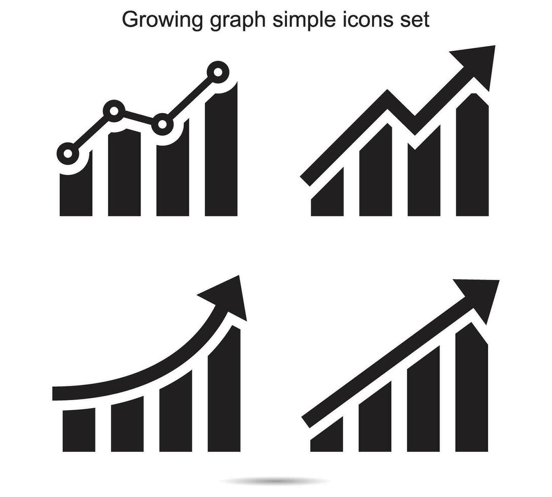 wachsend Graph einfach Symbole Satz, Vektor Illustration.