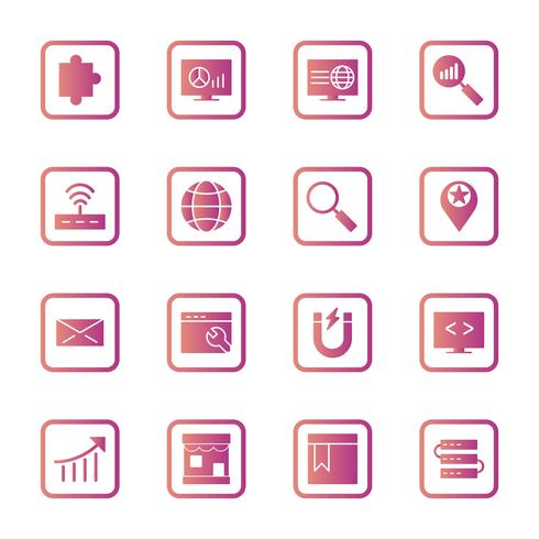 Satz von Vector SEO Search Engine Optimization Icons