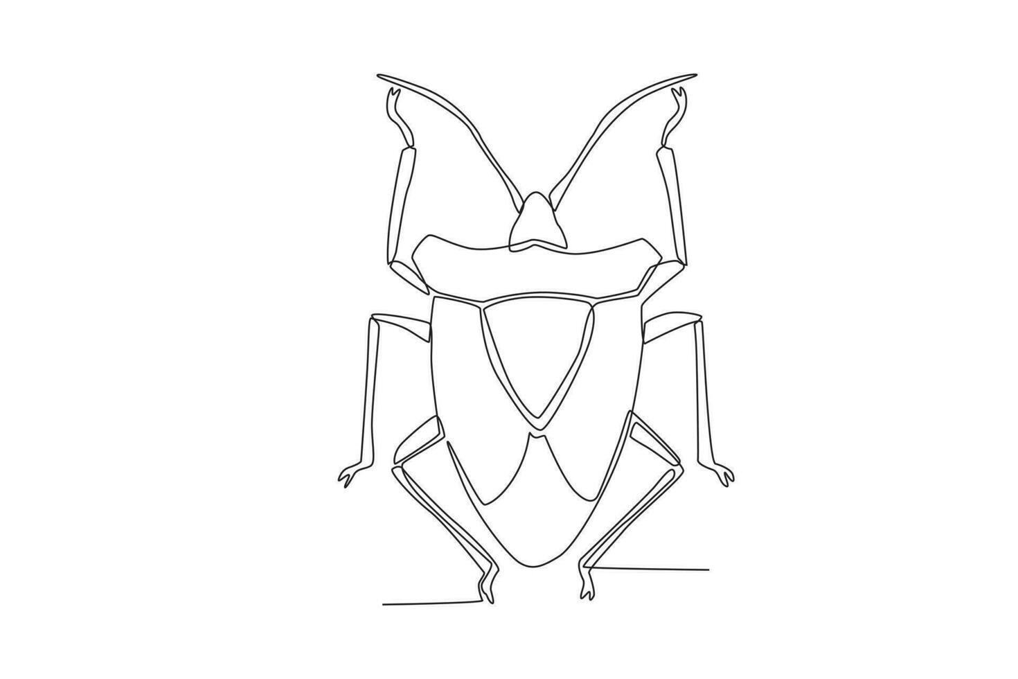 ein Single kontinuierlich Linie Zeichnung von ein groß Käfer zum das Bauernhof Logo Identität. Single Linie Zeichnung Grafik Design Vektor Illustration