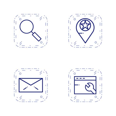 Satz von Vector SEO Search Engine Optimization Icons