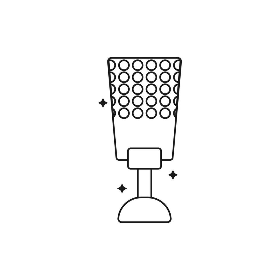 Mikrofon Gliederung Symbol Vektor Vorlage