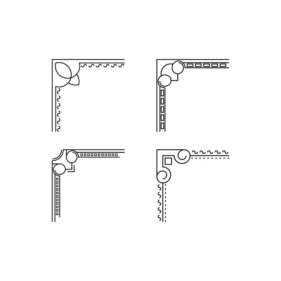 ästhetisch Floran Ecke , geometrisch Ecke , ästhetisch Ecke Rahmen Dekoration vektor