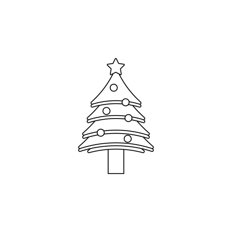jul träd linje vektor, firande, dekoration element vektor