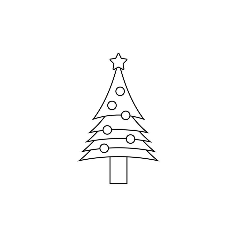 jul träd linje vektor, firande, dekoration element vektor