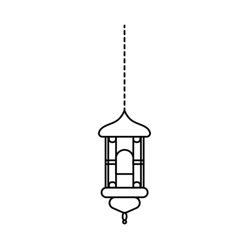 islamisch Laterne Linie Gliederung Vektor , modern Laterne zum Dekoration Feier .