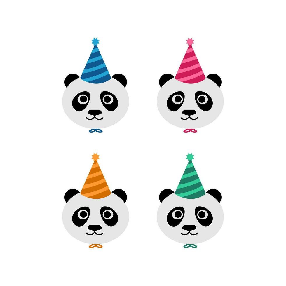 süß Panda Geburtstag Party Illustration kostenlos Vektor