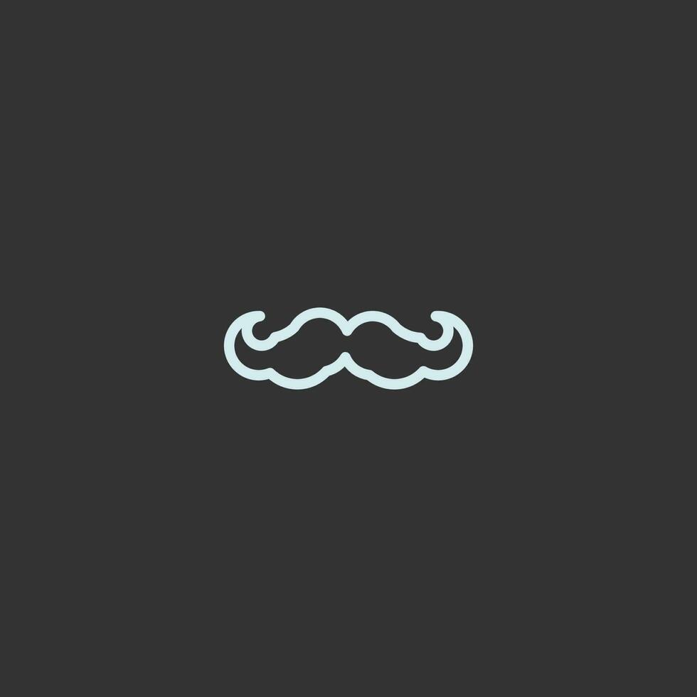 mustasch linje konst. enkel minimalistisk logotyp design inspiration. vektor illustration.