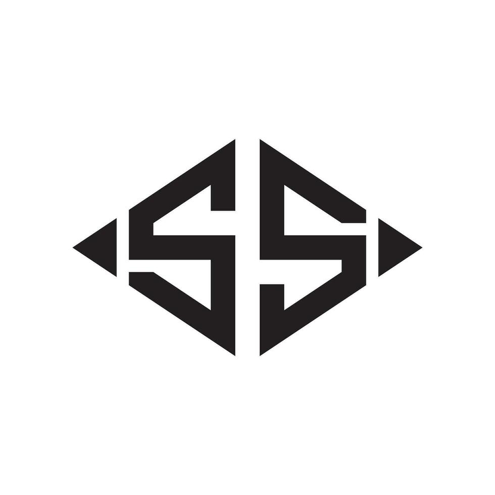 logotyp s romb utökad monogram 2 brev alfabet font logotyp logotyp broderi vektor