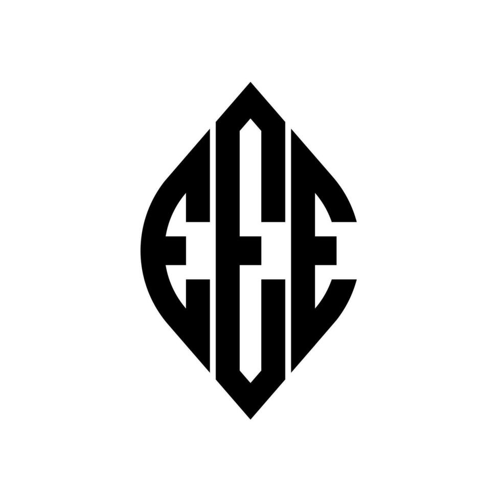 Logo e Kurve Rhombus verlängert Monogramm 3 Briefe Alphabet Schriftart Logo Logo Stickerei vektor