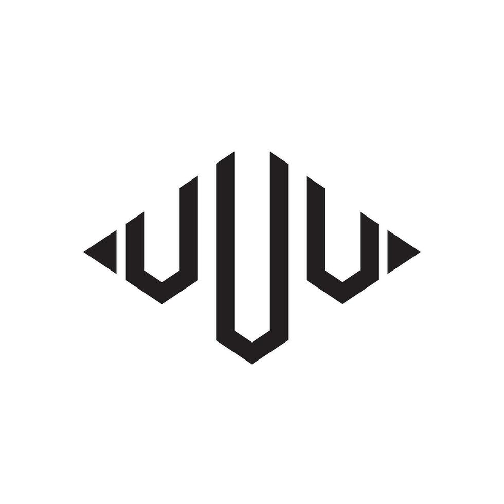 Logo v Rhombus verlängert Monogramm 3 Briefe Alphabet Schriftart Logo Logo Stickerei vektor