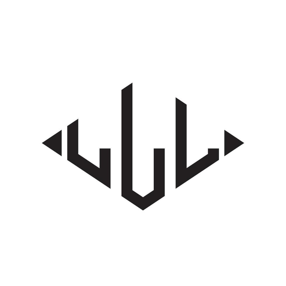 Logo l Rhombus verlängert Monogramm 3 Briefe Alphabet Schriftart Logo Logo Stickerei vektor