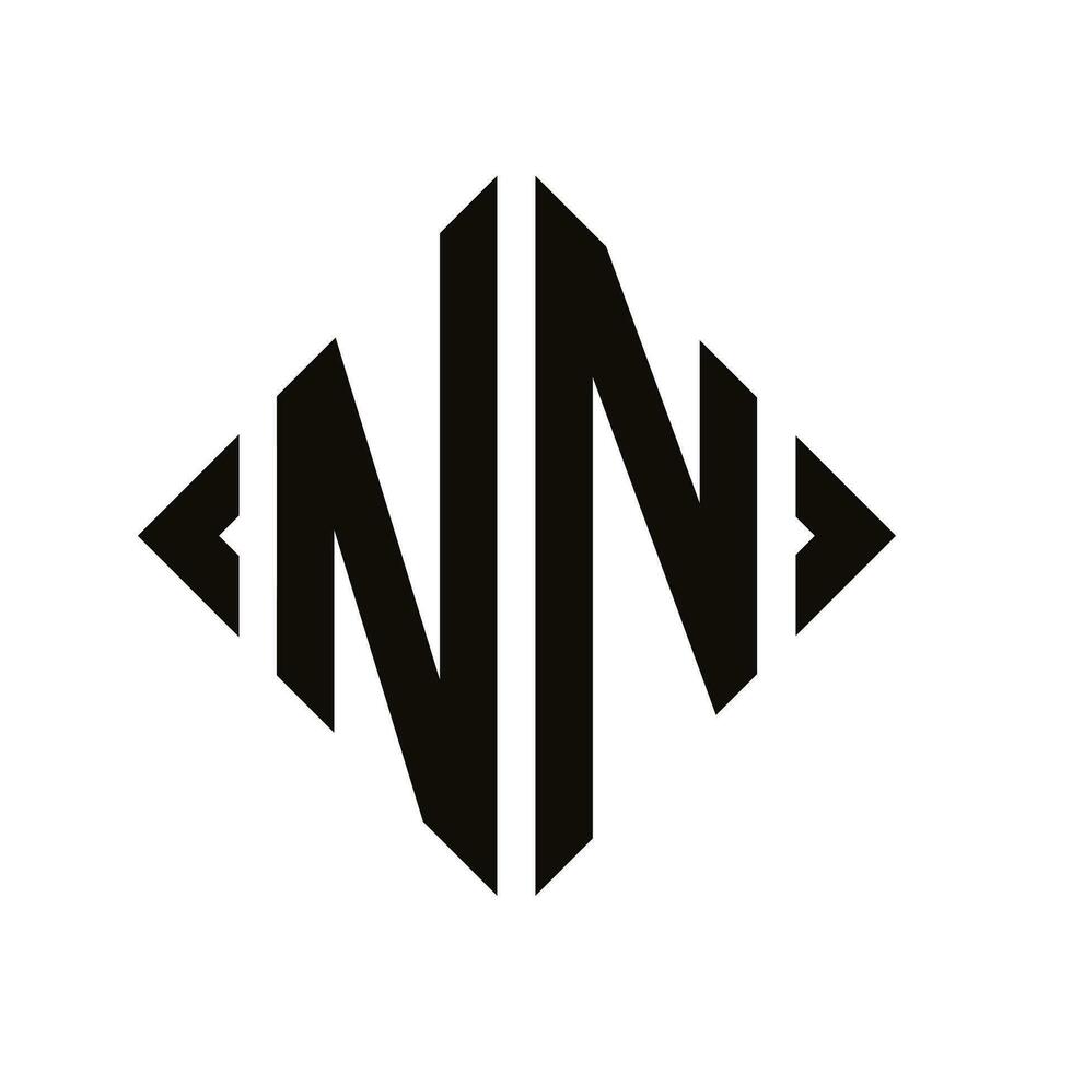 logotyp n. romb monogram 2 brev alfabet font logotyp logotyp broderi vektor