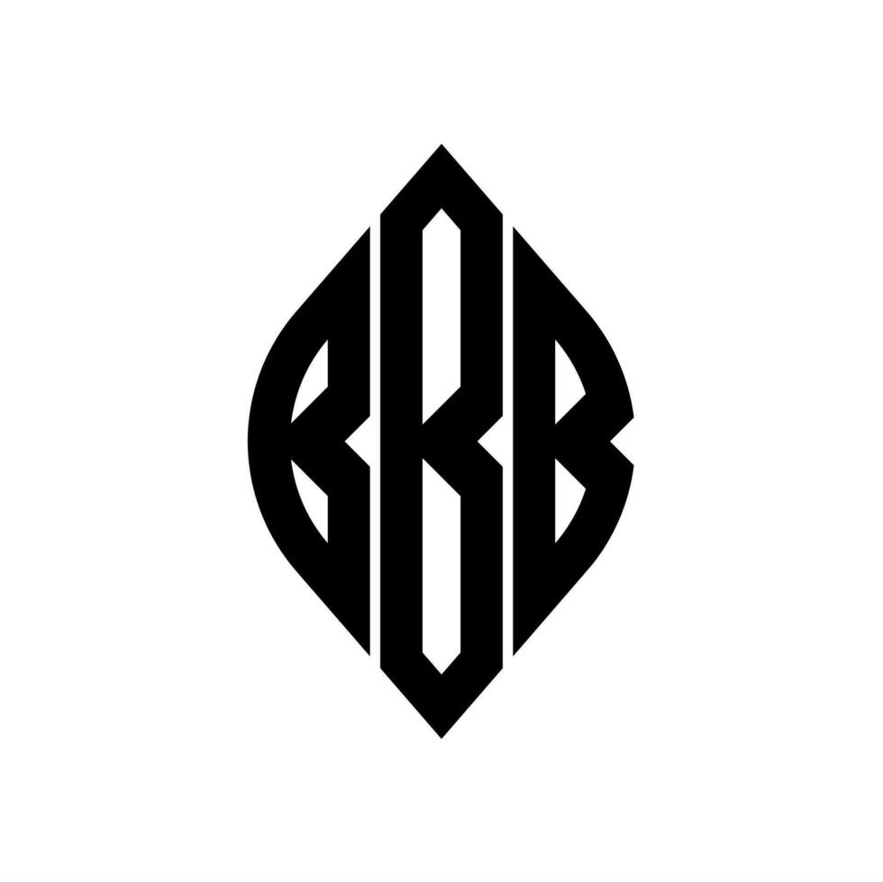 logotyp b kurva romb utökad monogram 3 brev alfabet font logotyp logotyp broderi vektor