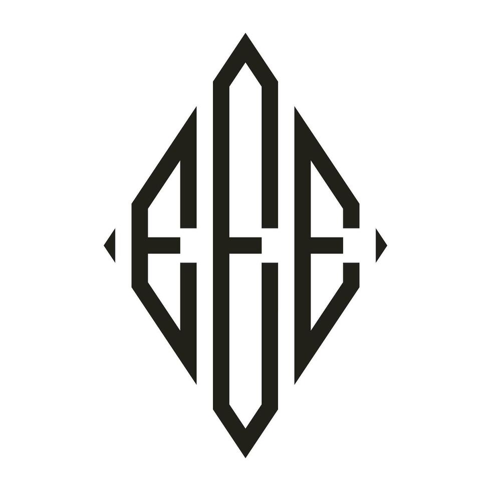 Logo e kondensiert Rhombus Monogramm 3 Briefe Alphabet Schriftart Logo Logo Stickerei vektor