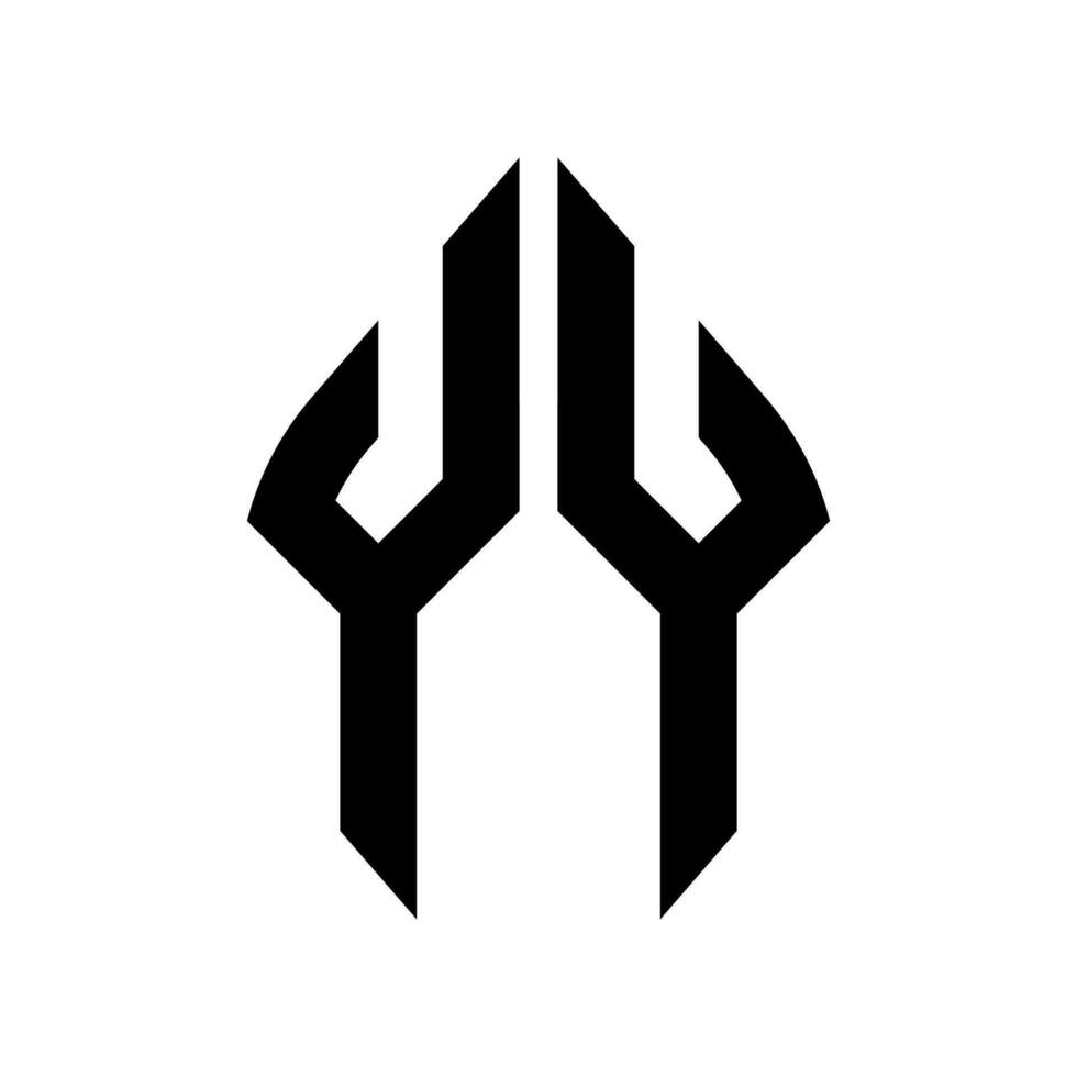 logotyp y kurva romb utökad monogram 2 brev alfabet font logotyp logotyp broderi vektor