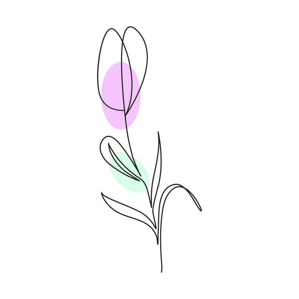 Single Linie Blume Pflanze abstrakt Logo Symbol Vektor Symbol Illustration Design