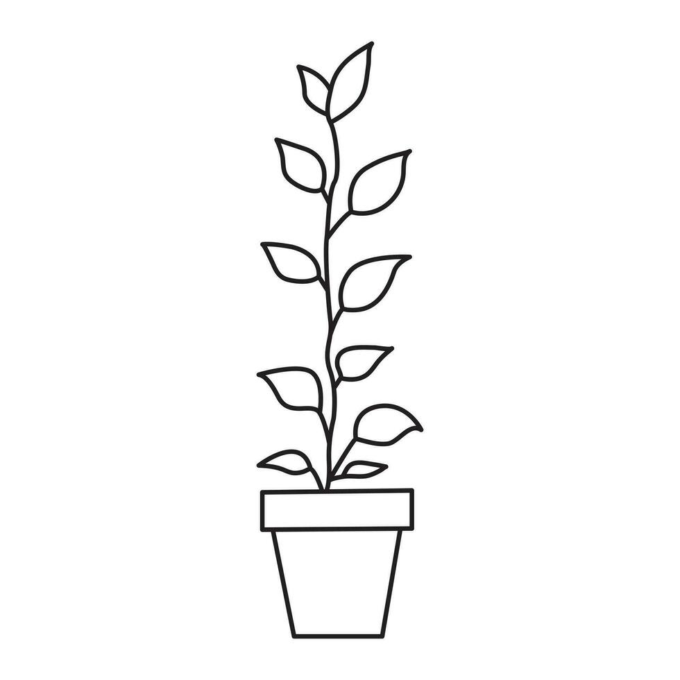 einer Linie Baum Pflanze Wachstum Stil Symbol Illustration Vektor Design