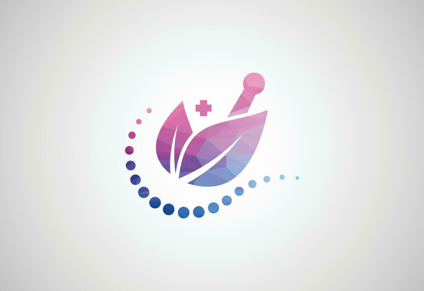 niedrig poly und modern medizinisch und Gesundheit Pflege Center ayurvedisch Logo Design, Vektor Illustration