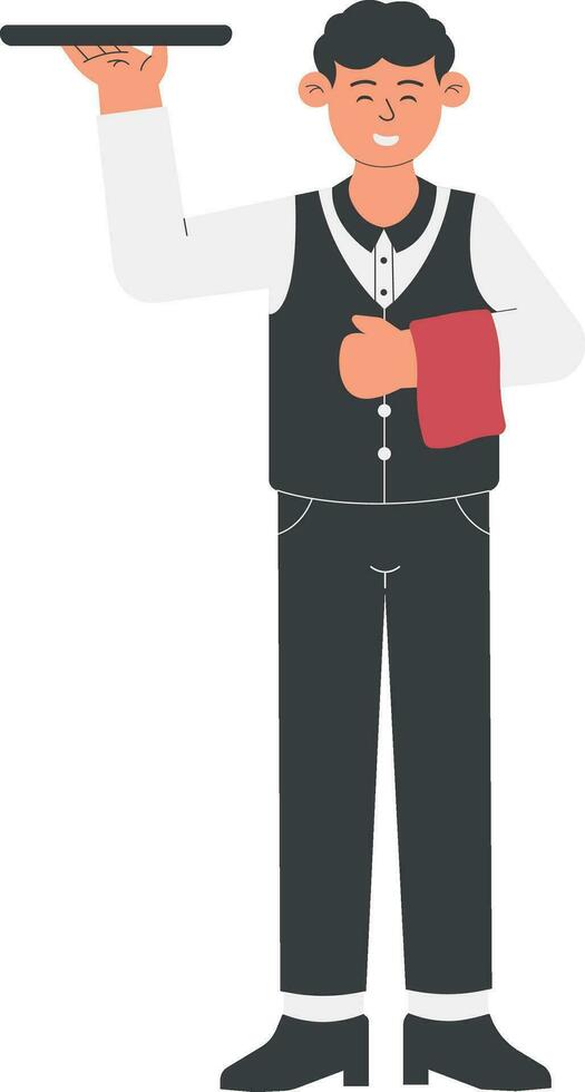 manlig restaurang servitris illustration vektor