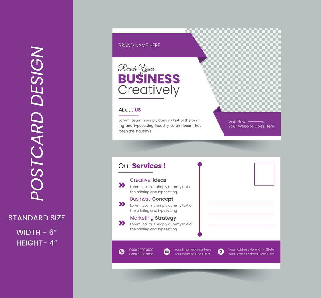 Geschäft Postkarte entwerfen, kreativ und minimal Vorlage vektor