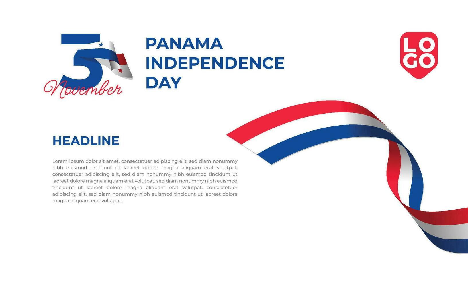 Panama Unabhängigkeit Tag Banner Vorlage vektor