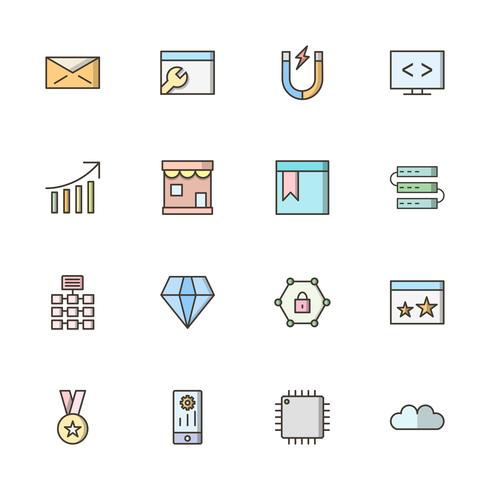 Satz von Vector SEO Search Engine Optimization Icons