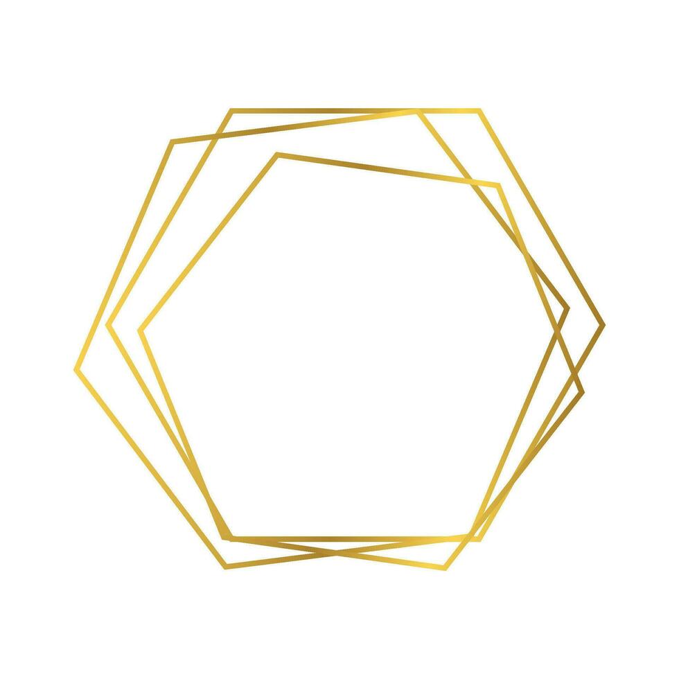 goldener geometrischer polygonaler rahmen vektor