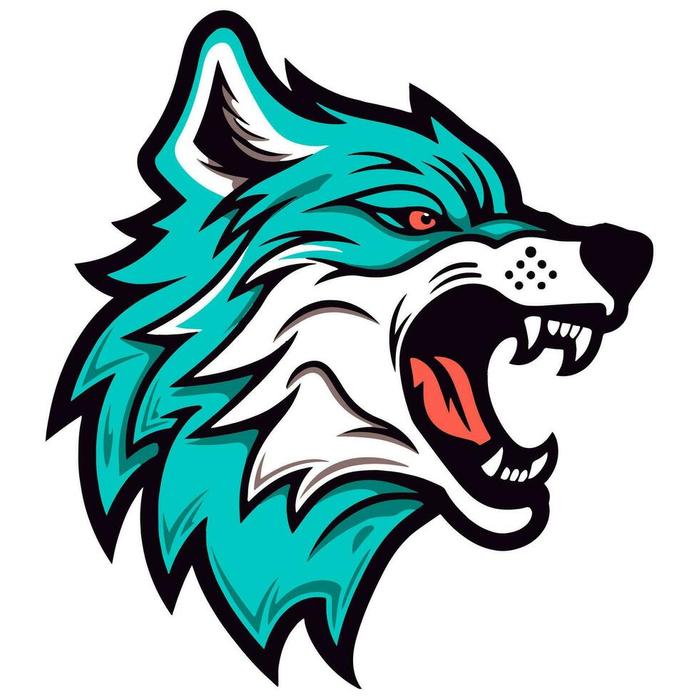 head wolf logotyp vektor