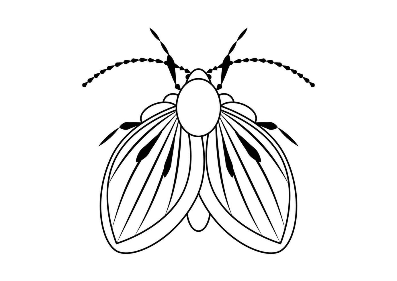 schwarz und Weiß Motte fliegen Insekt Clip Art. Färbung Seite von ein Motte fliegen Insekt vektor
